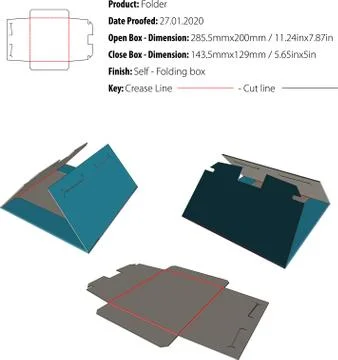 Folder template die cut - vector-eps Stock Illustration