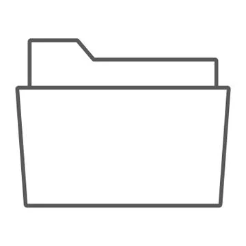Folder thin line icon, office and work Stock Illustration