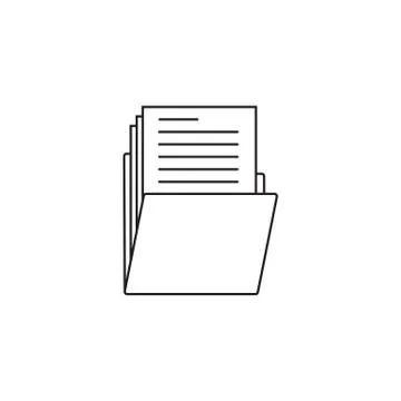 Folder thin line icon, portfolio outline vector Stock Illustration