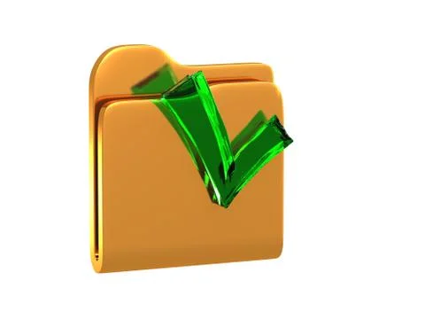 Folder with a tick Stock Illustration