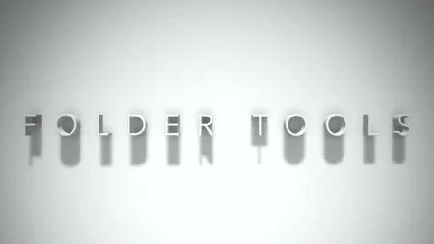 Folder tools 3D title animation white text on a white background Stock Footage 299647985