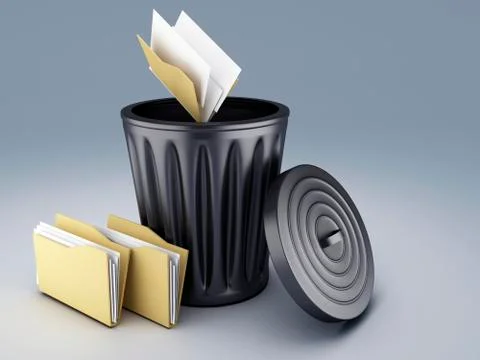 Folder with Trash Bin Stockillustratie