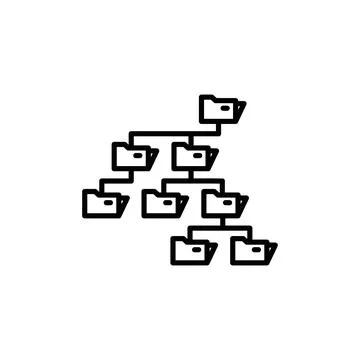 Folder Tree Icon Ideal for File Organization 스톡 일러스트