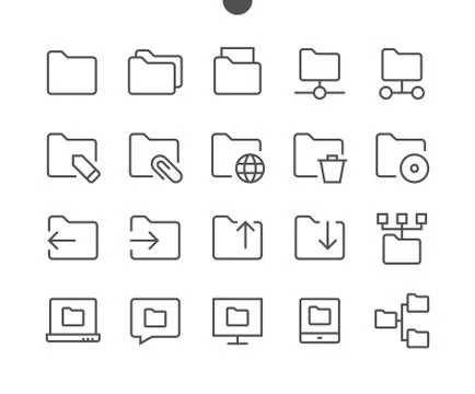 Folder UI Pixel Perfect Well-crafted Vector Thin Line Icons 48x48 Ready for Stock Illustration