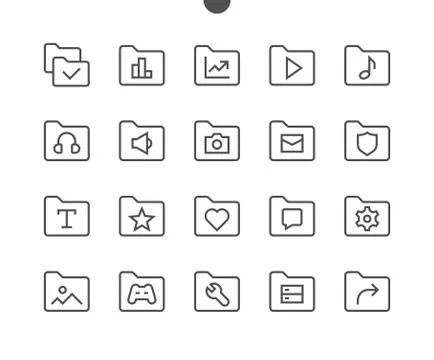 Folder UI Pixel Perfect Well-crafted Vector Thin Line Icons 48x48 Ready for Stock Illustration
