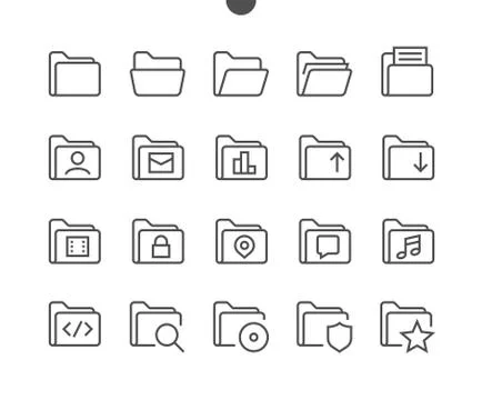 Folder UI Pixel Perfect Well-crafted Vector Thin Line Icons 48x48 Ready for Stock Illustration