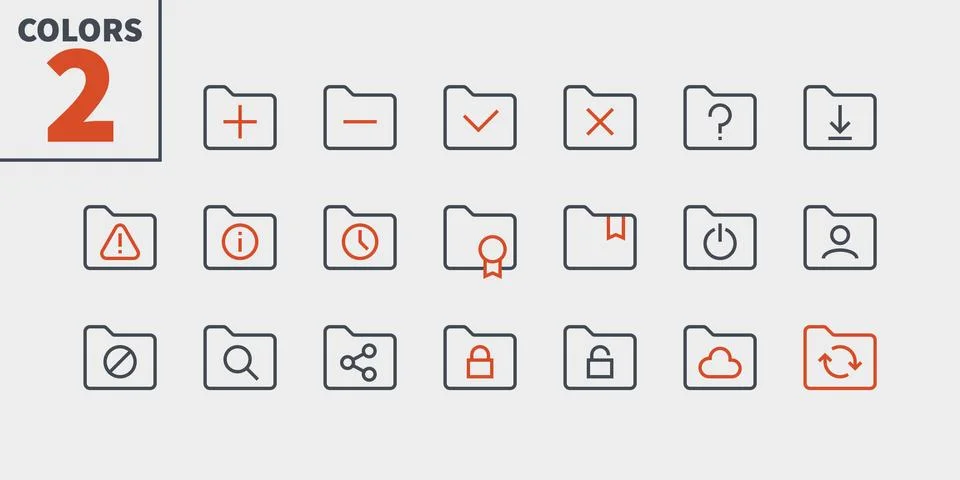 Folder UI Pixel Perfect Well-crafted Vector Thin Line Icons 48x48 Ready for 스톡 일러스트