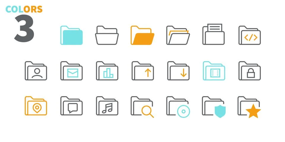 Folder UI Pixel Perfect Well-crafted Vector Thin Line Icons 48x48 Ready for 库存插图