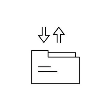 Folder, upload, download icon. Simple line, outline vector of information tra Stock Illustration