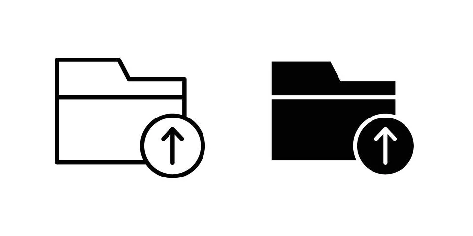 Folder upload icon Illustration set. Vector Eps10 for apps Stock Illustration