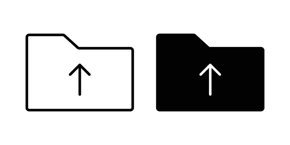 Folder upload icon. Outline, flat icons Stock Illustration
