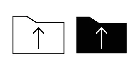 Folder upload icon symbol, outline icons Illustrazione stock