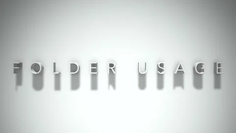 Folder usage 3D title animation white text on a white background Stock Footage 299647984