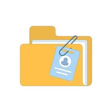 Folder with user accounts, which describes login actions to store data. Stock Illustration