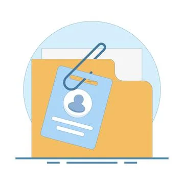 Folder with user accounts, which describes login actions to store data Stock Illustration