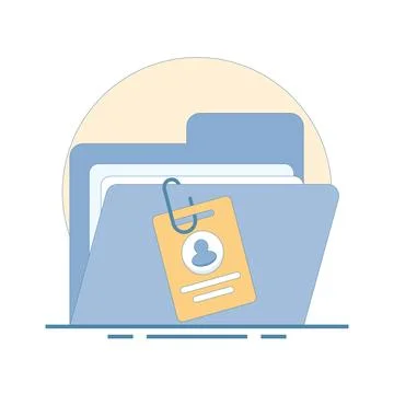 Folder with user accounts, which describes login actions to store data. Stock Illustration