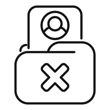 Folder with user profile receiving delete action Stock Illustration