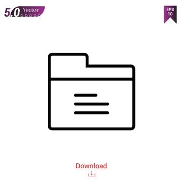 Folder vector icon. Best modern, simple, isolated, flat icon for website design  Stock Illustration