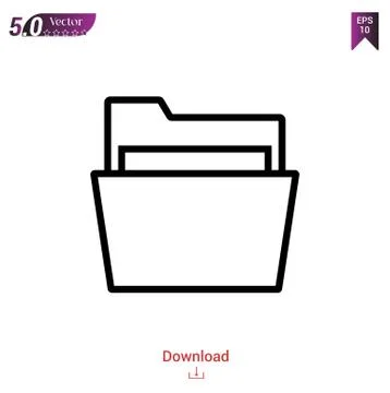 Folder vector icon. Best modern, simple, isolated, flat icon for website design  Stock Illustration