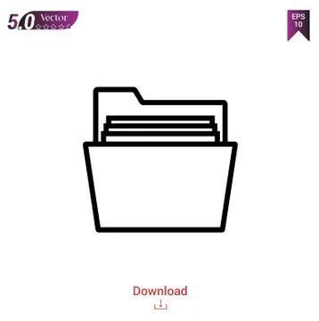 Folder vector icon. Best modern, simple, isolated, flat icon for website design  Illustrazione stock