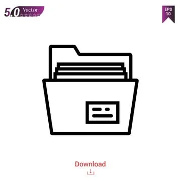 Folder vector icon. Best modern, simple, isolated, flat icon for website design  Stock Illustration