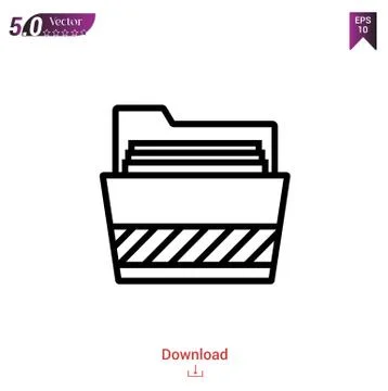Folder vector icon. Best modern, simple, isolated, flat icon for website design  Stock Illustration
