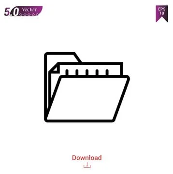 Folder vector icon. Best modern, simple, isolated, flat icon for website design  Stock Illustration