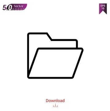 Folder vector icon. Best modern, simple, isolated, flat icon for website design  Illustrazione stock
