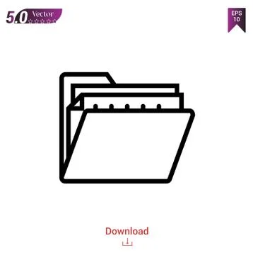 Folder vector icon. Best modern, simple, isolated, flat icon for website design  Illustrazione stock