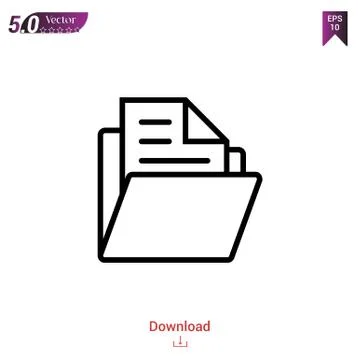 Folder vector icon. Best modern, simple, isolated, flat icon for website design  Stock Illustration