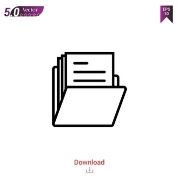 Folder vector icon. Best modern, simple, isolated, flat icon for website design  Stock Illustration