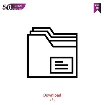 Folder vector icon. Best modern, simple, isolated, flat icon for website design  Stock Illustration