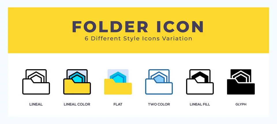 Folder vector icon. with different styles vector illustration. Stock-Illustration