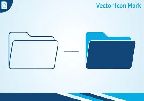 Folder vector icon filled and outline document storage. Illustrazione stock