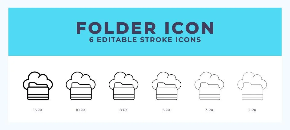 Folder vector icon for web and app. Editable stroke vector illustration Stock Illustration