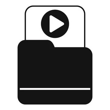 Folder with video file icon playing media 스톡 일러스트