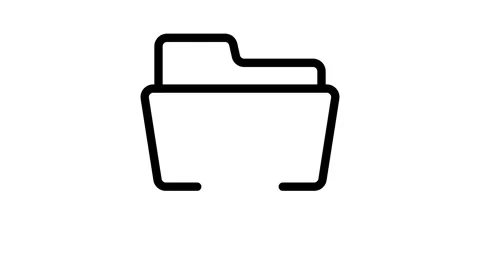 A folder with video icon representing a digital file format for storing vid.. Stock Footage 334834378