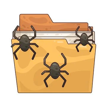 Folder virus illustration イラスト素材