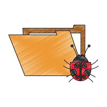 Folder with virus scribble Stock Illustration