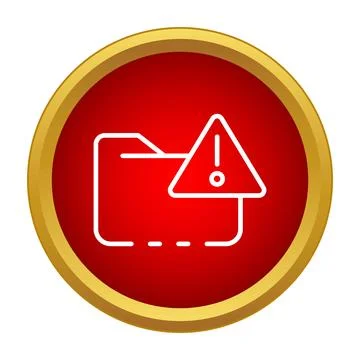 Folder with warning icon showing data error problem Stock Illustration