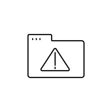 Folder warning icon. Simple line, outline vector of icons for ui and ux, website Stock Illustration