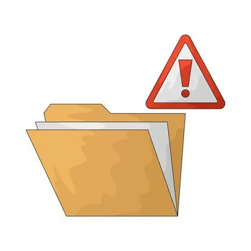 Folder warning illustration Illustrazione stock