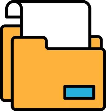A folder with a white background and black border Illustrazione stock