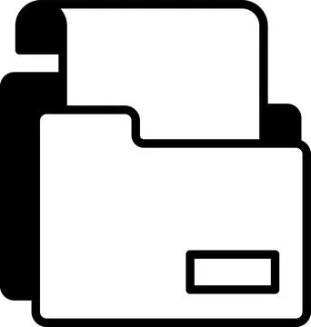 A folder with a white background and black border Illustrazione stock
