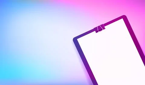 Folder with white paper. 3d vector banner with copy space Stock Illustration