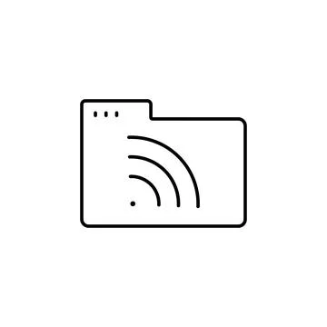 Folder wi-fi icon. Simple line, outline vector of icons for ui and ux, website Stock Illustration