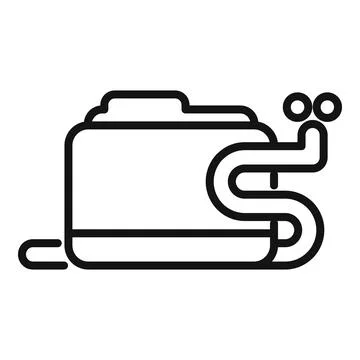 Folder worm icon outline vector. Error threat Illustrazione stock