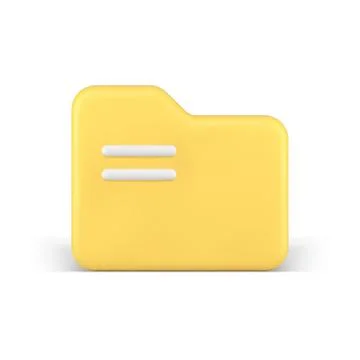 Folder yellow archive digital memory for data information storage 3d icon rea Illustrazione stock