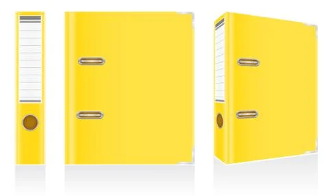 Folder yellow binder metal rings for office vector illustration Stock Illustration