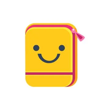 Folder With Zip Primitive Icon  Smiley Face Stock Illustration
